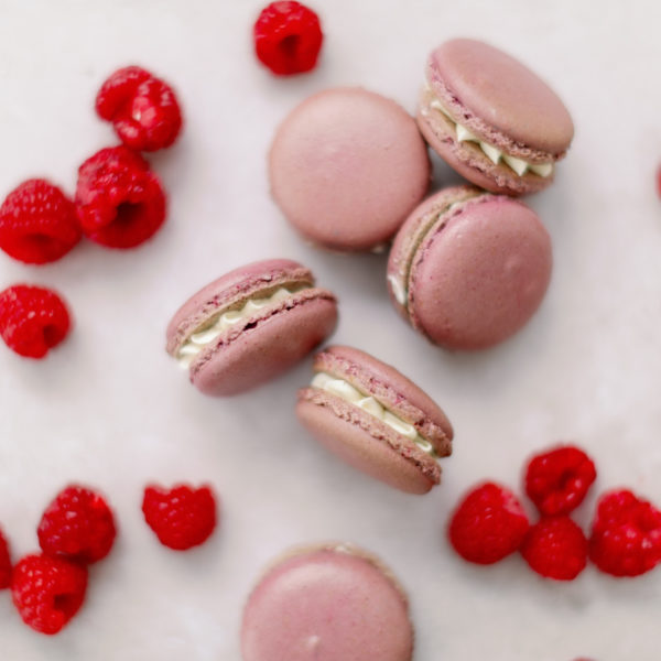 Raspberry Ripple Macarons by Lindsay Pemberton