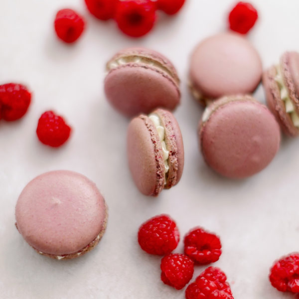Raspberry Ripple Macarons by Lindsay Pemberton