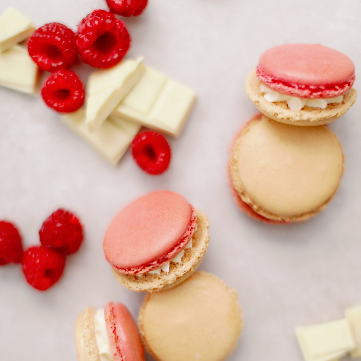 White Chocolate & Raspberry Macarons by Lindsay Pemberton Cakes & Patisserie